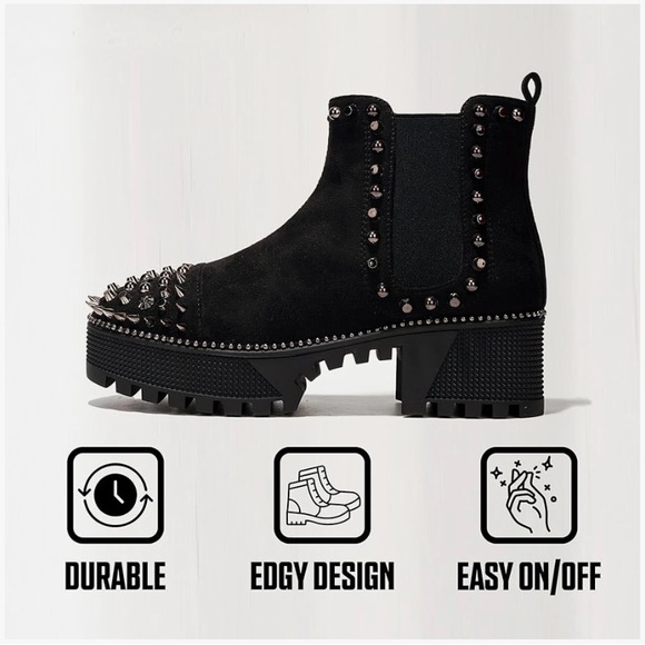 Cape Robin Platform Boots (Combat Studded Ankle Boots) Never Worn - Picture 5 of 8